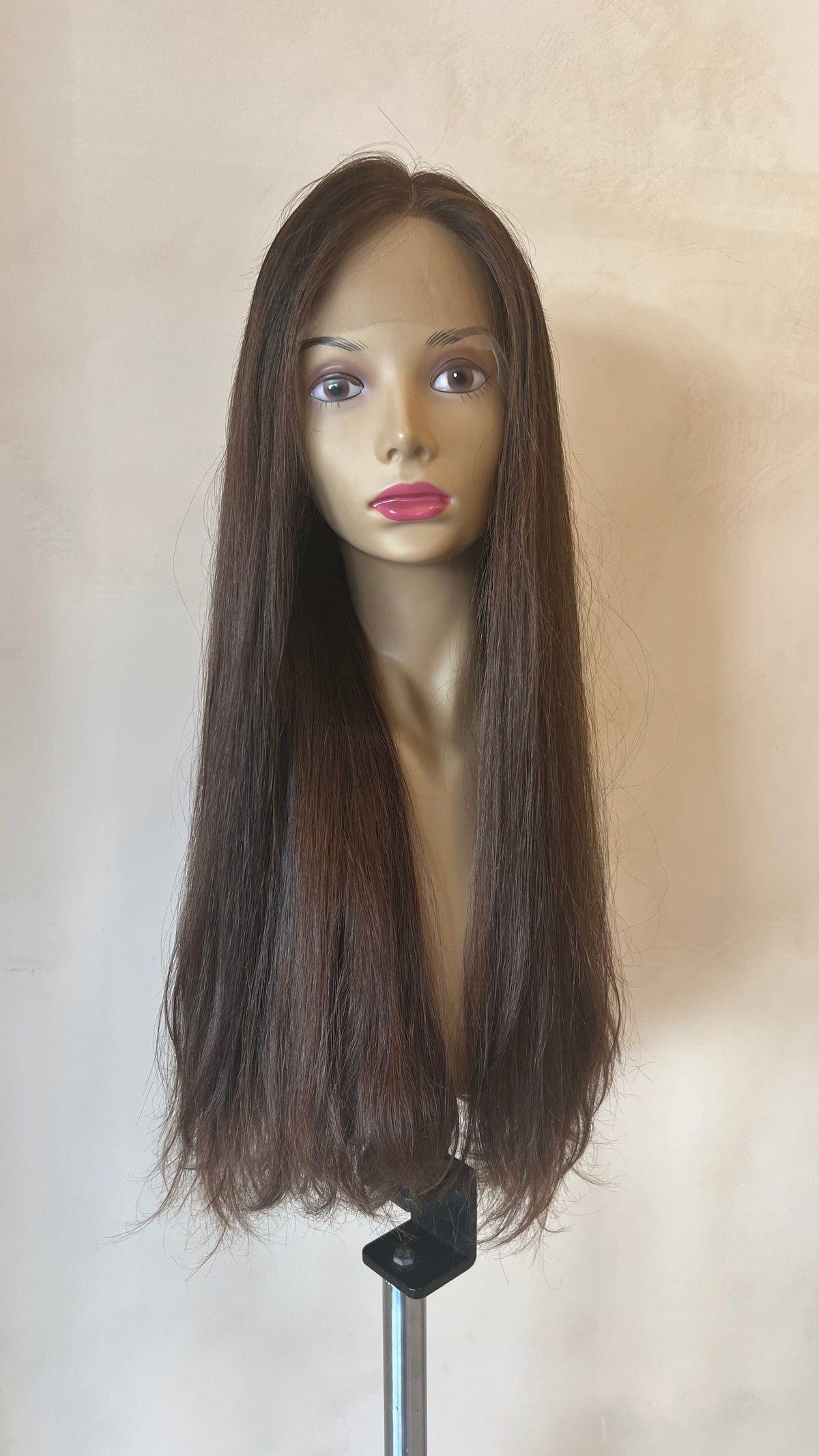 27" #6 Brown Human Hair Wig V.E. 260991