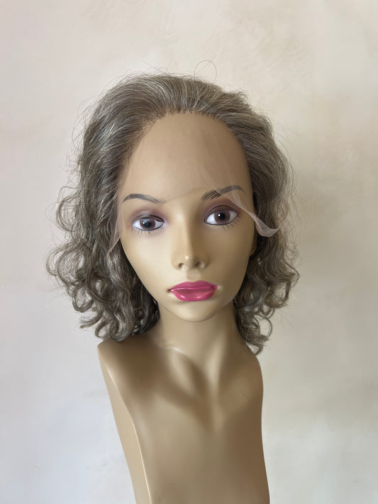 Salt & Pepper Natural Human Hair Yaffa Wig Lace Top