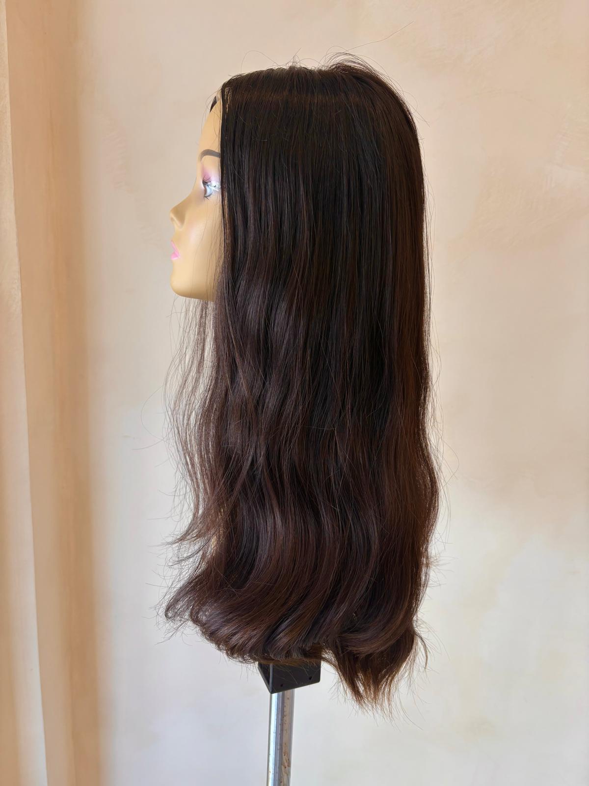 Lace top wig Human hair 4# 24' M