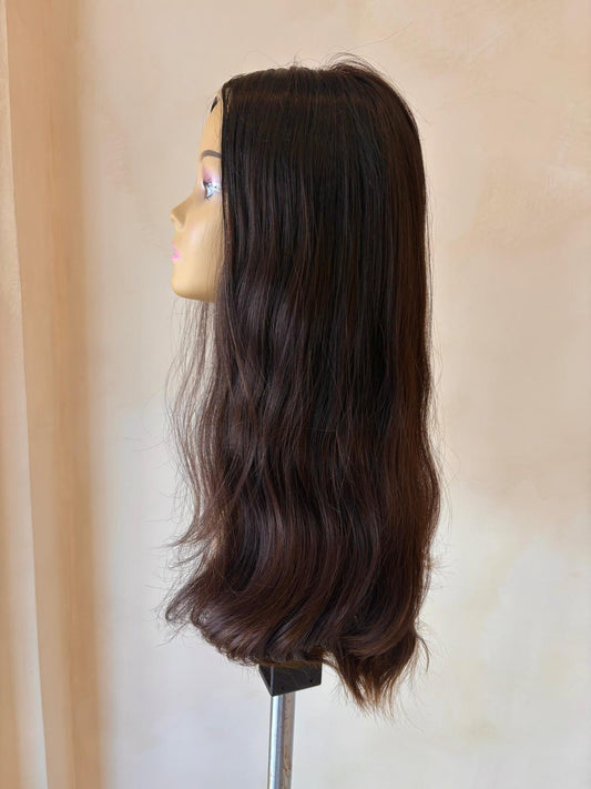 Lace top wig Human hair 4# 24' M