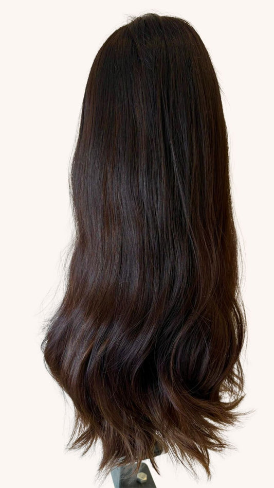 Lace top wig Human hair 4# 24' M