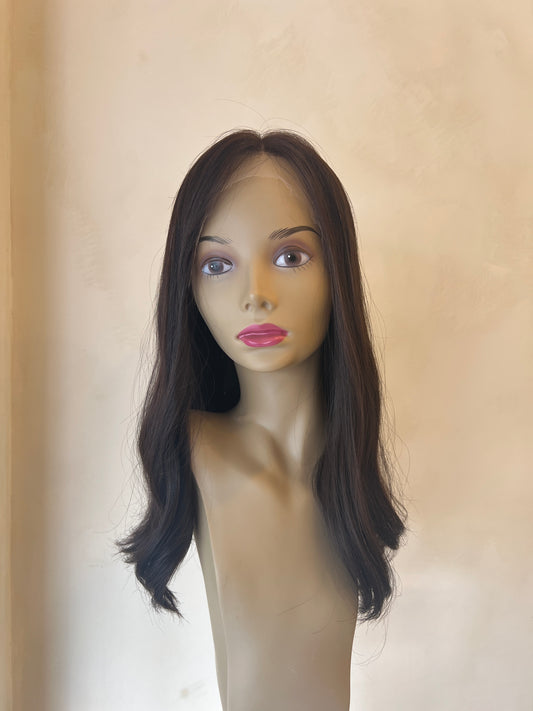 Yaffa Wigs Brown Human Hair Lace Top Wig 10201