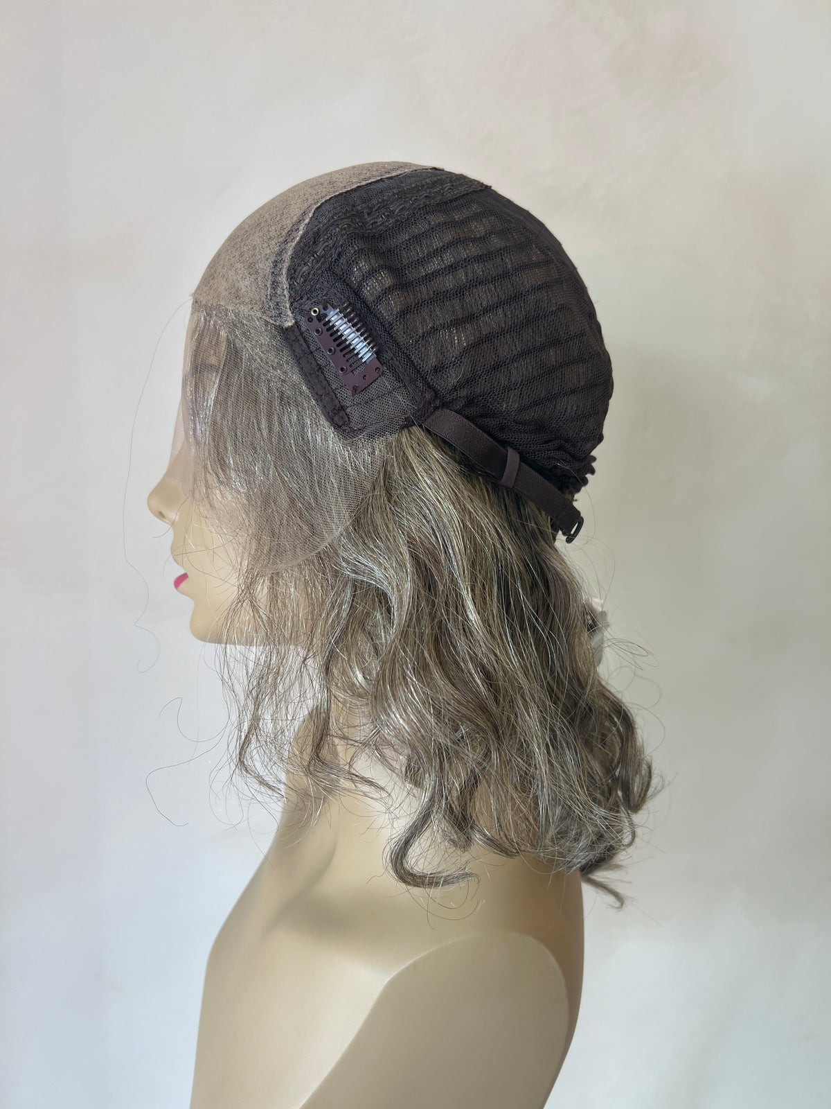 Salt & Pepper Natural Human Hair Yaffa Wig Lace Top