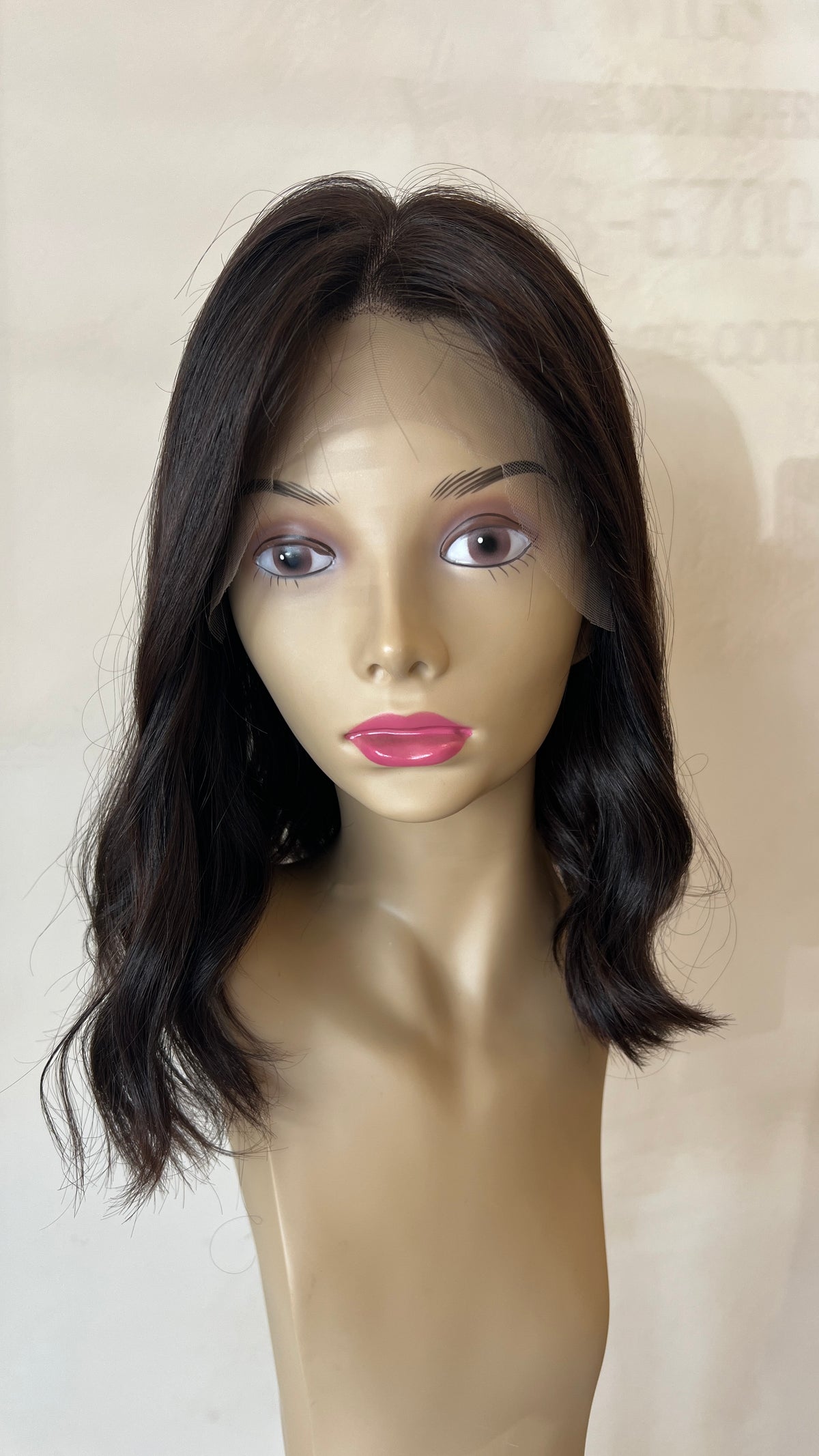 15" #4 European Lace Top Human Hair Wig 10202