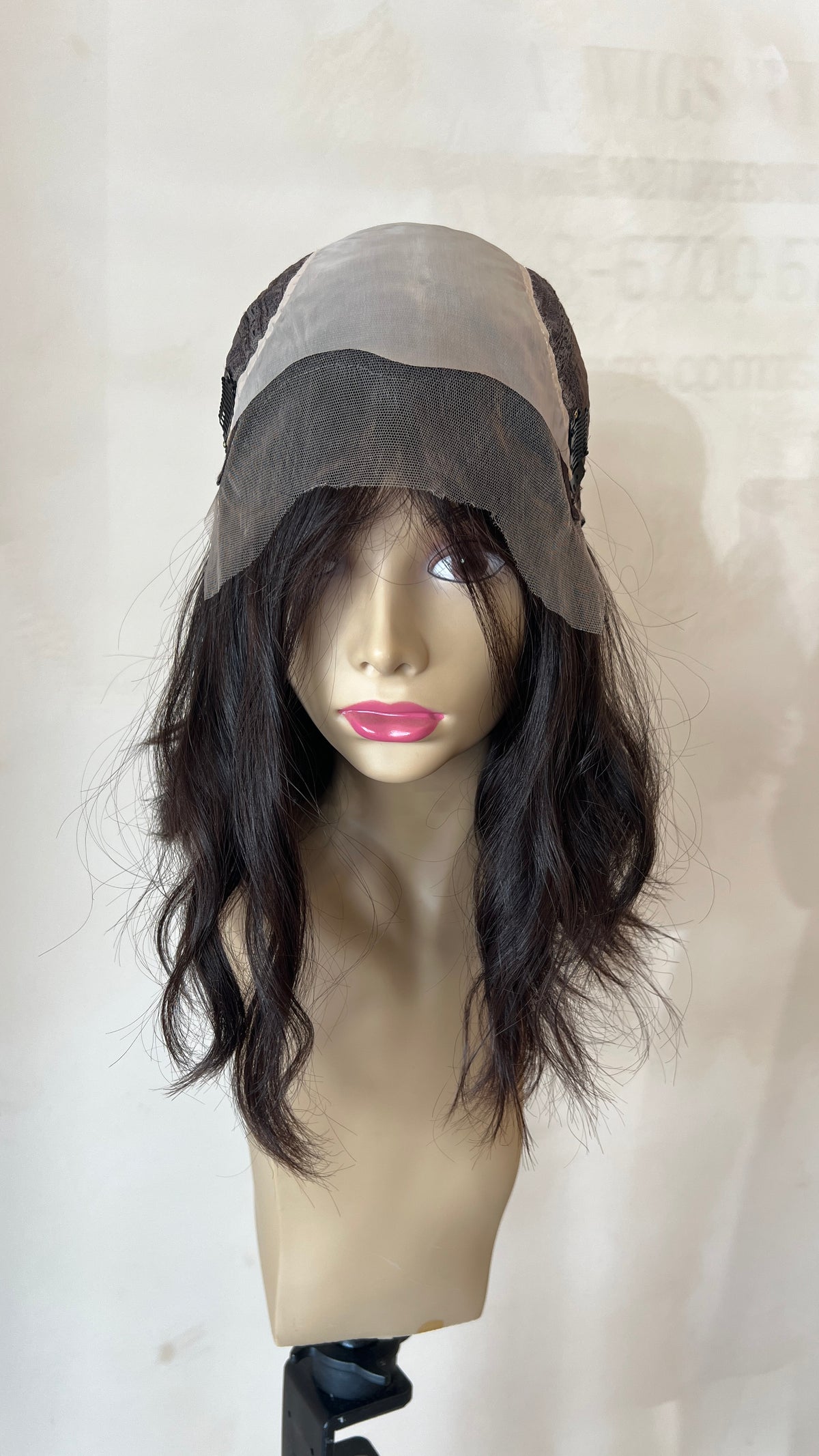 15" #4 European Lace Top Human Hair Wig 10202