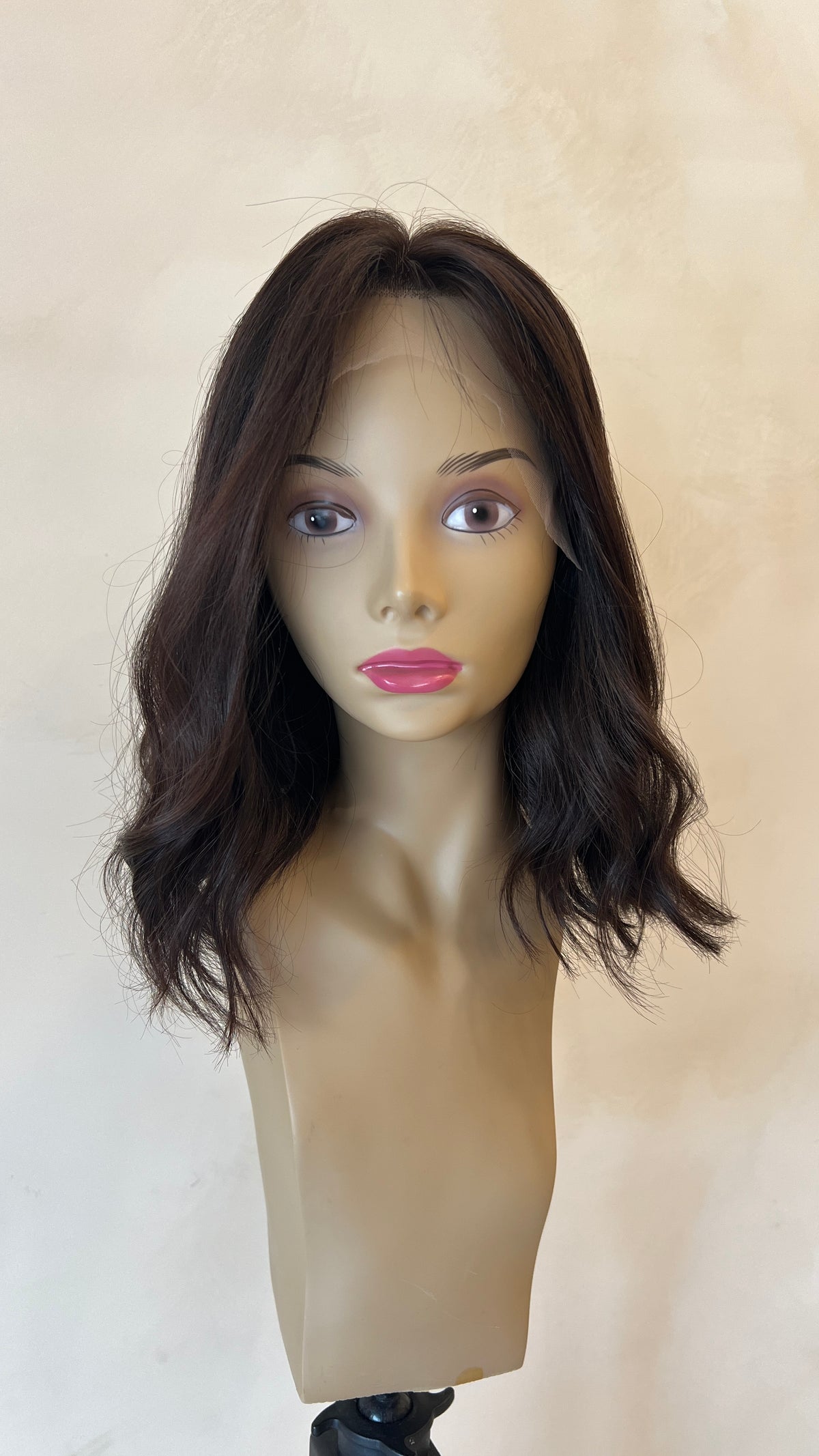 15" #4 European Lace Top Human Hair Wig 10202