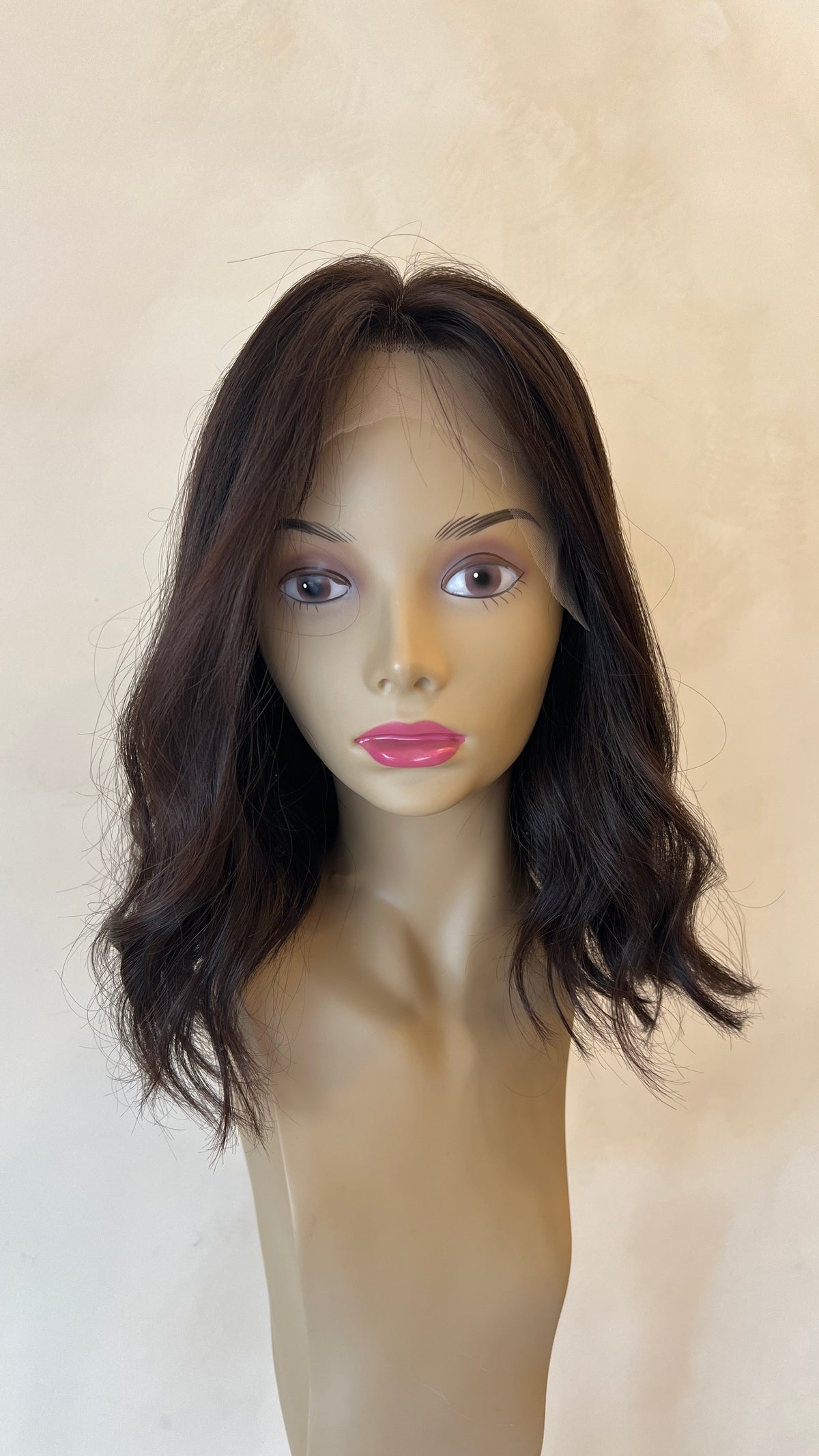 15" #4 European Lace Top Human Hair Wig 10202