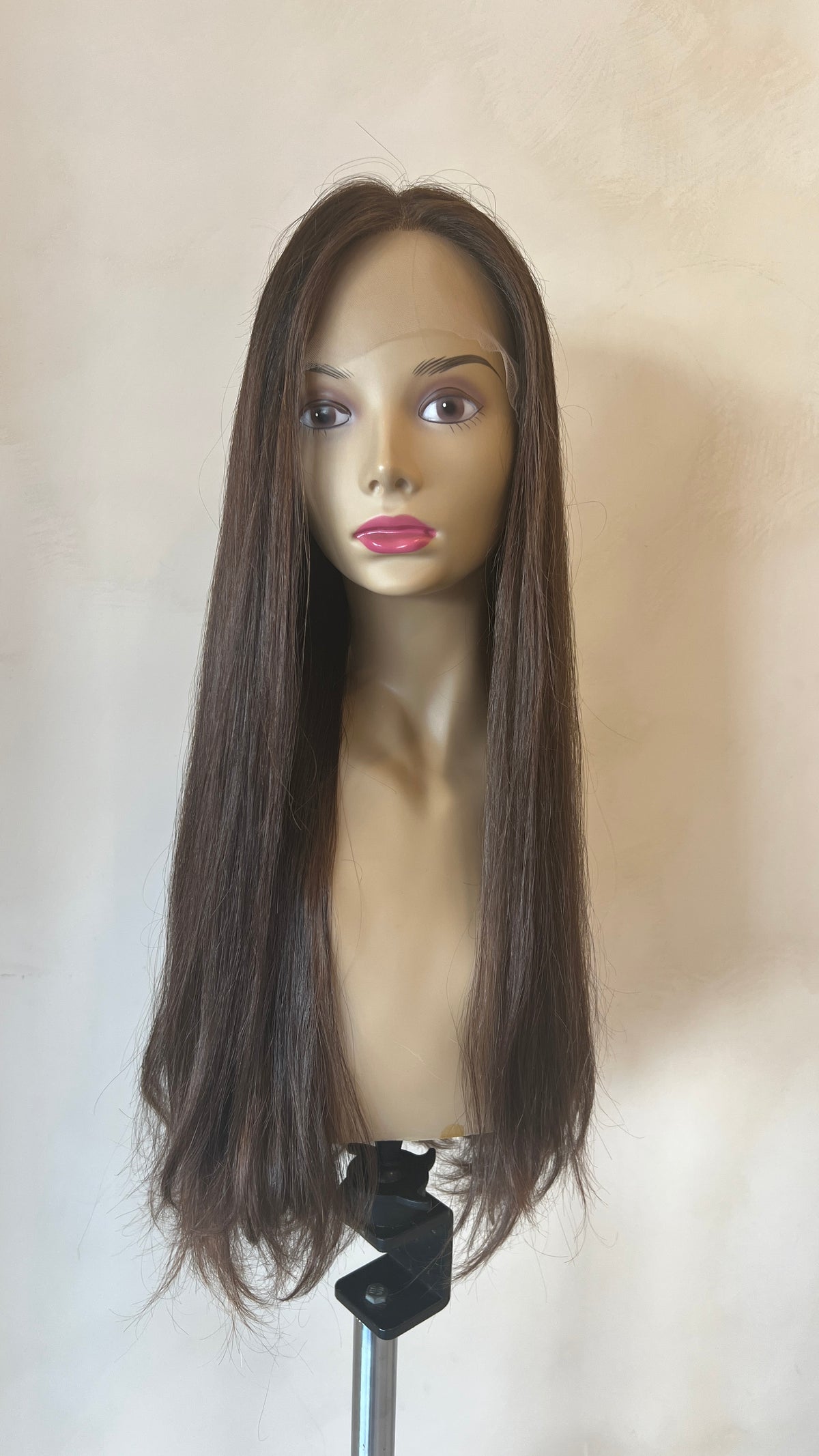 27" #6 Brown Human Hair Wig V.E. 260991