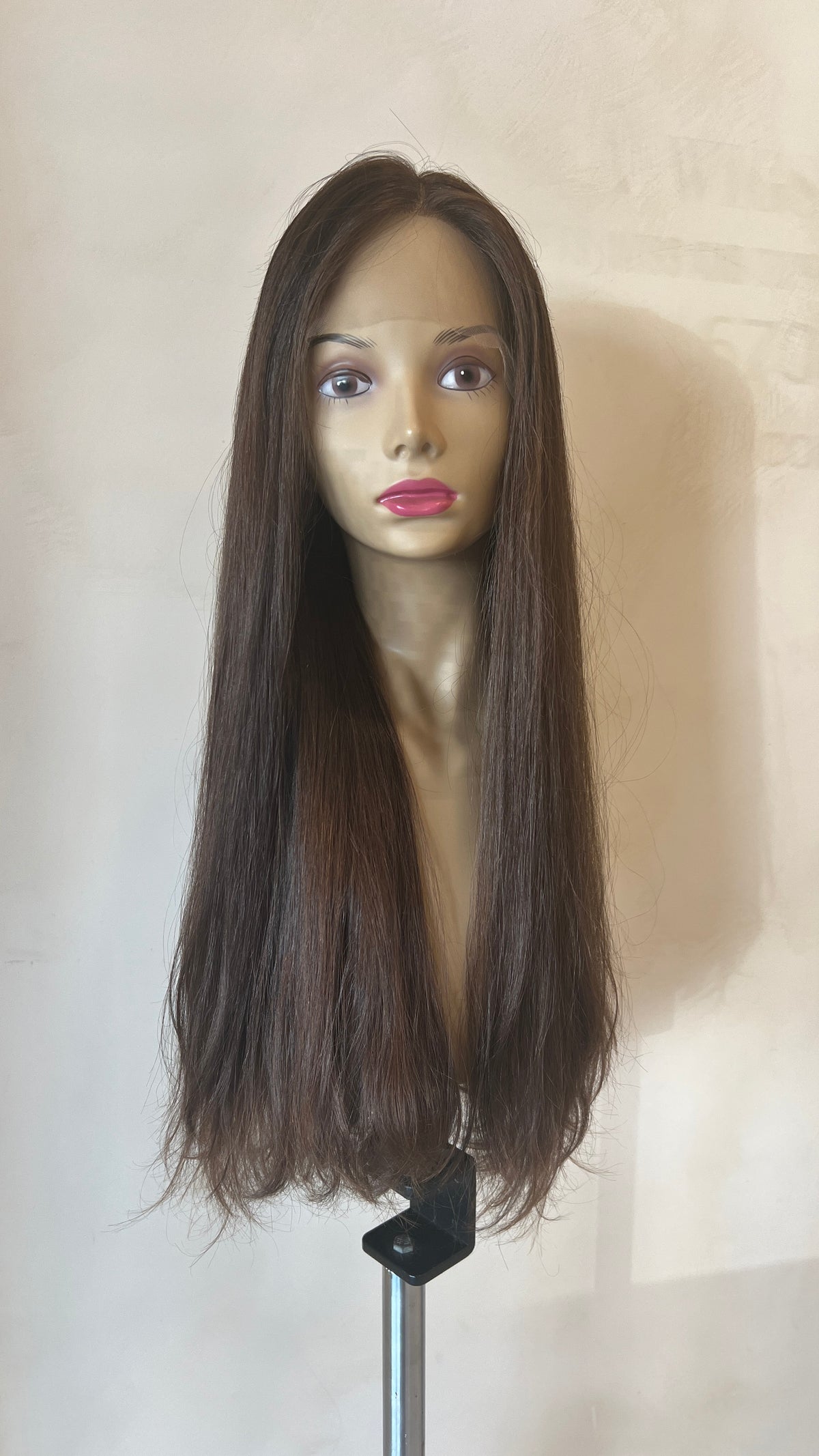27" #6 Brown Human Hair Wig V.E. 260991