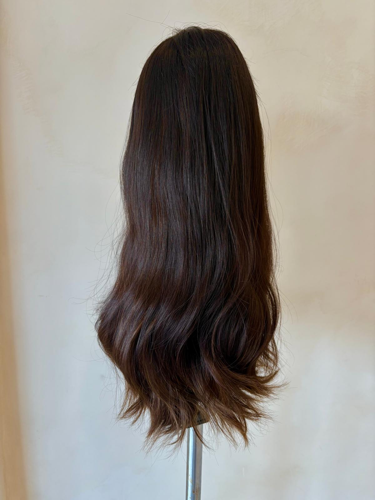Lace top wig Human hair 4# 24' M